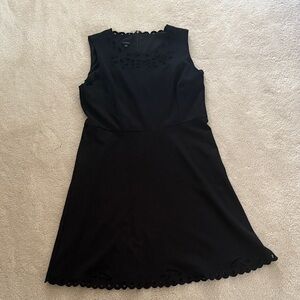 Talbots Black Sleeveless Eyelet Fit & Flare Dress – Size 16